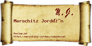 Merschitz Jordán névjegykártya